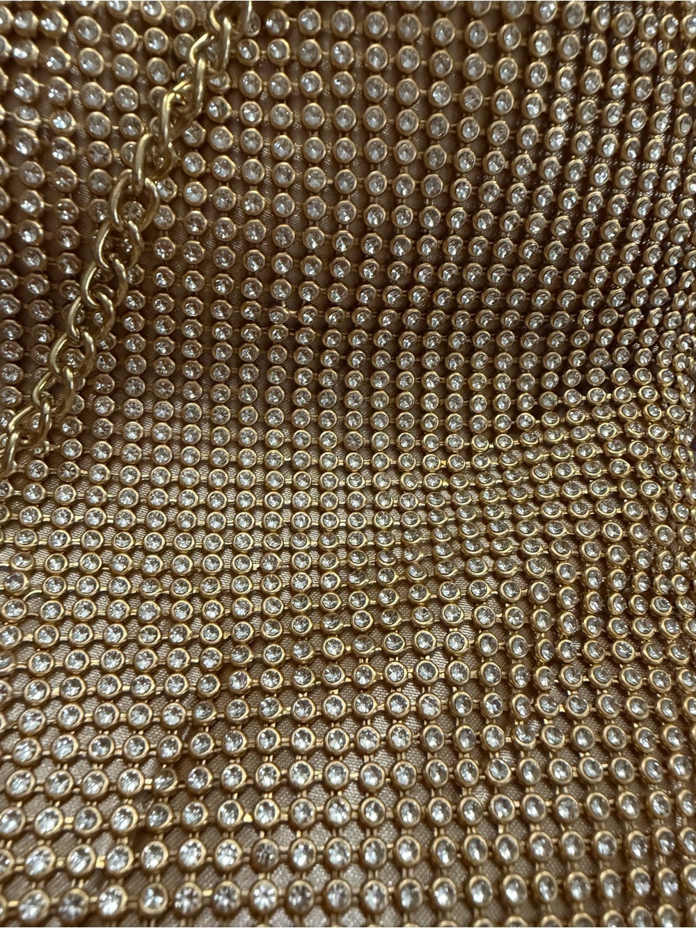 NWT BeBe Alabama Metal Handle Crossbody Purse In Gold W/Rhinestone Embellishment - Picture 5 of 8